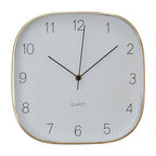 Elko 29cm Dia Square Gold Finish Case Wall Clock