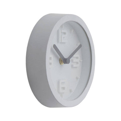 Elko 16cm Dia White Finish Embossed Wall Clock