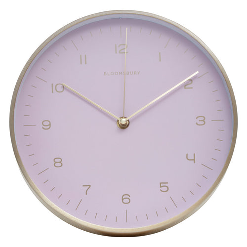 25cm Dia Gold and Pink Finish Wall Clock | Elko