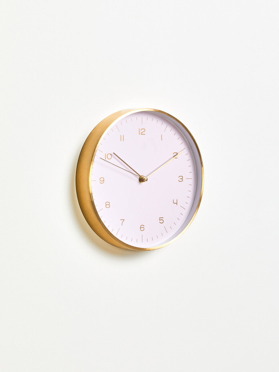 Elko 25cm Dia Gold and Pink Finish Wall Clock