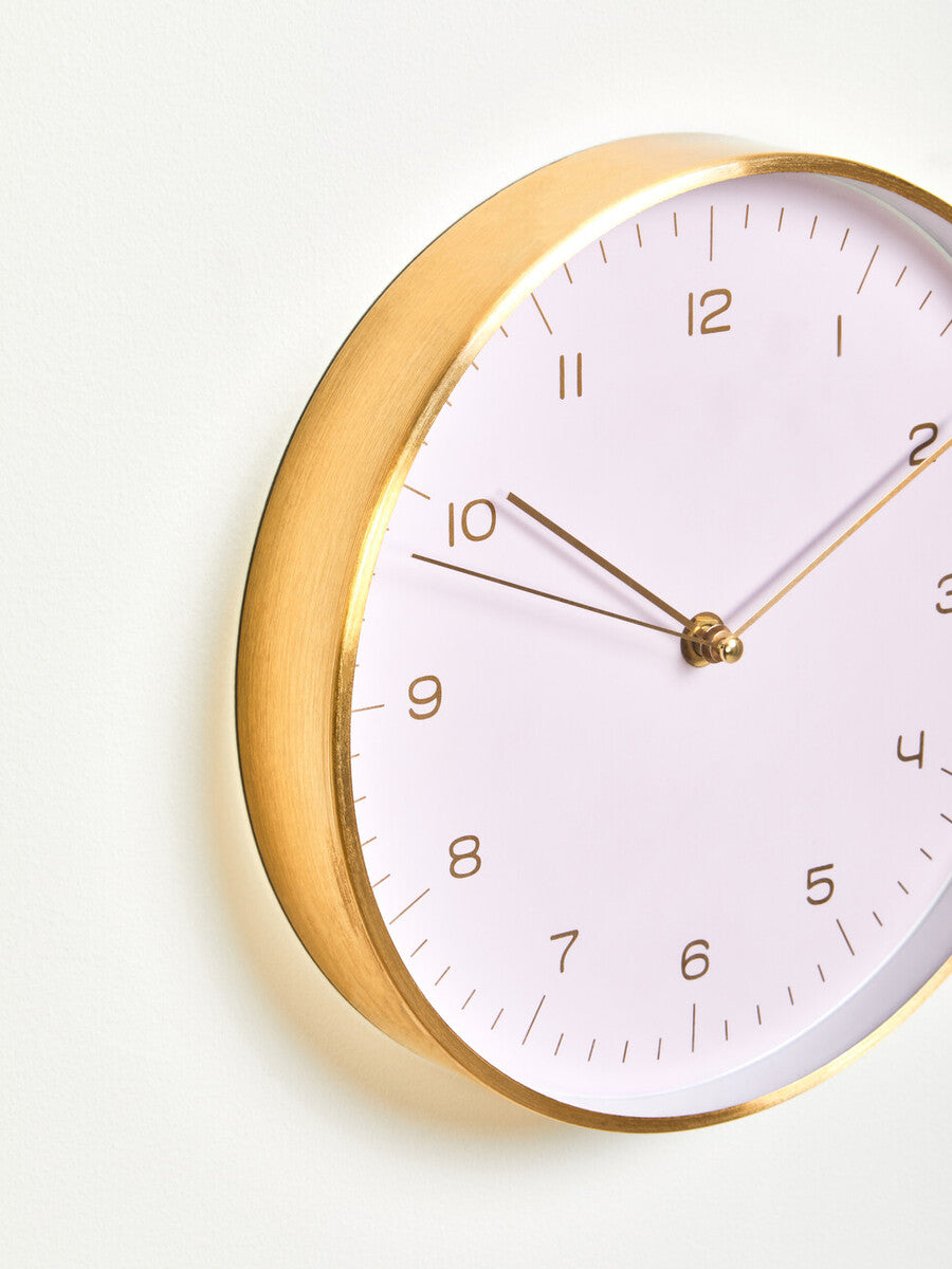 Elko 25cm Dia Gold and Pink Finish Wall Clock