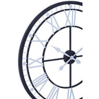 Vitus 80cm Dia Skeletal Wall Clock with Black Finish Frame