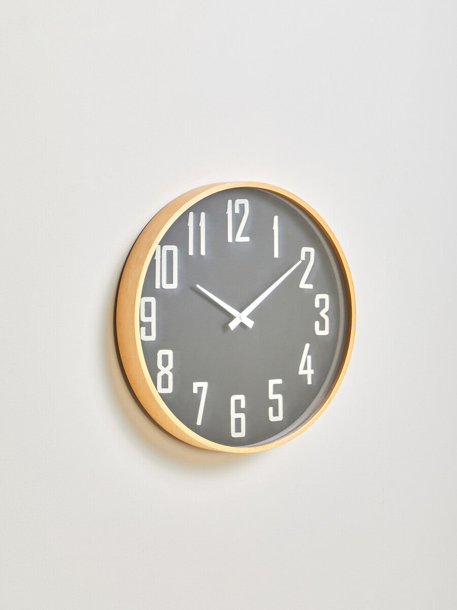 Vitus 30cm Dia Black Wall Clock