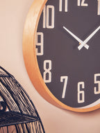 Vitus 30cm Dia Black Wall Clock