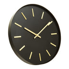 Vitus 30.5cm Dia Black and Gold Wall Clock