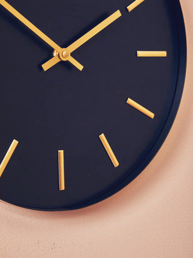 Vitus 30.5cm Dia Black and Gold Wall Clock