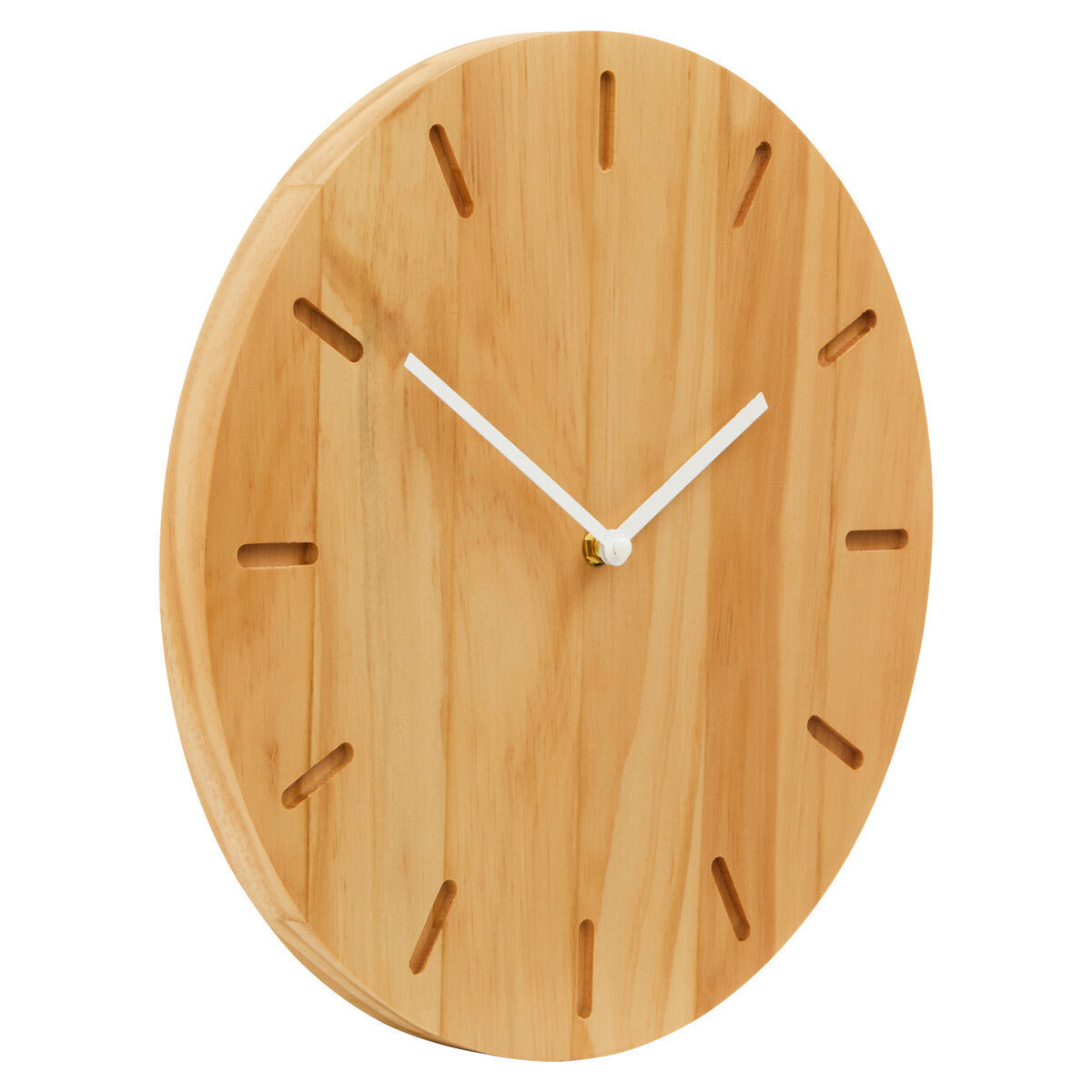 Vitus 35cm Dia Natural Finish Oak Wood Wall Clock