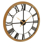 Vitus 60cm Dia Black Metal Wall Clock with Gold Finish Hands
