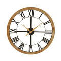 Vitus 60cm Dia Black Metal Wall Clock with Gold Finish Hands