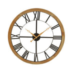 Vitus 60cm Dia Black Metal Wall Clock with Gold Finish Hands