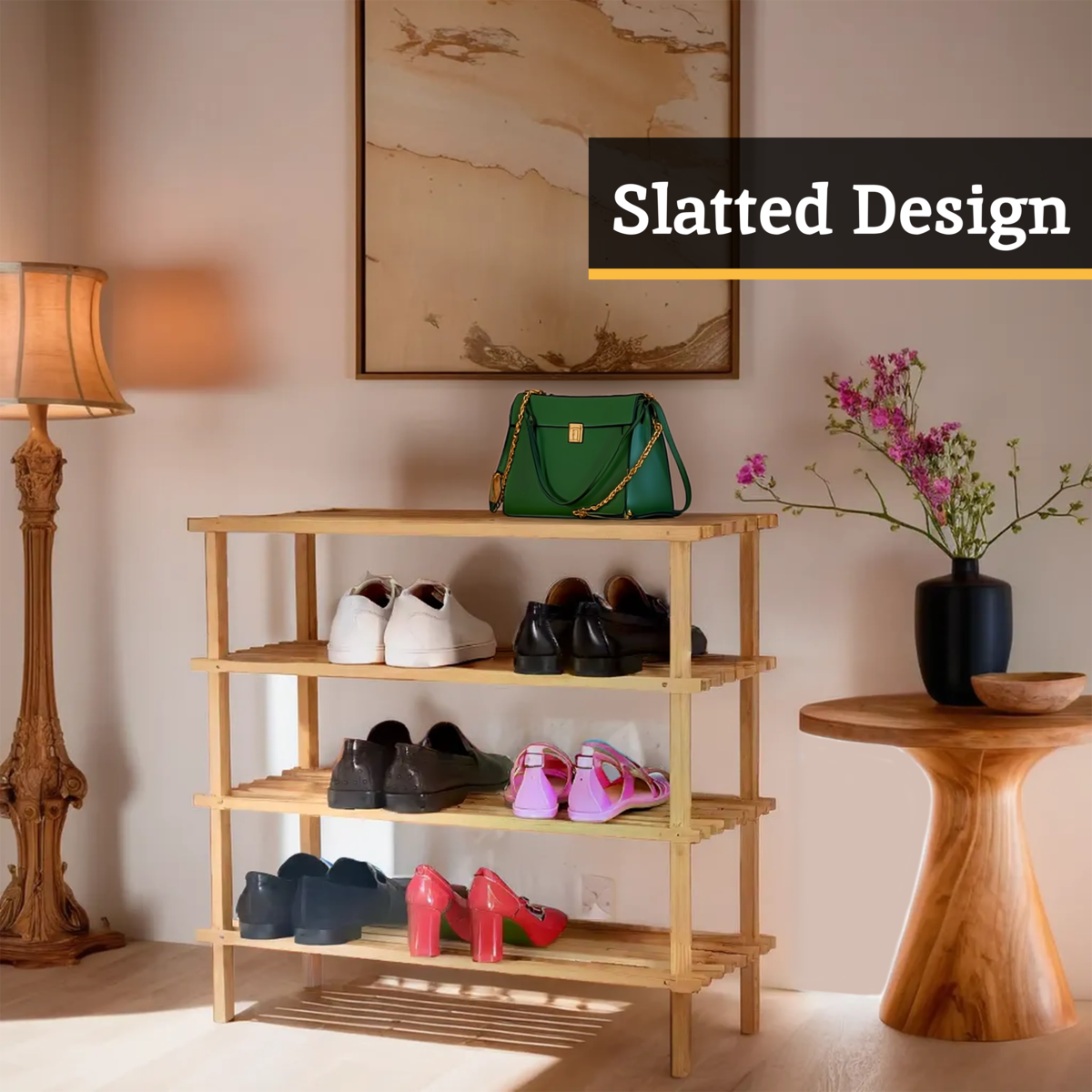 4 Tier Wooden Shoe Rack | Arla