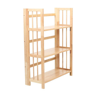 Three Tier Tropical Hevea Wood Stackable Shelf Unit | Heva