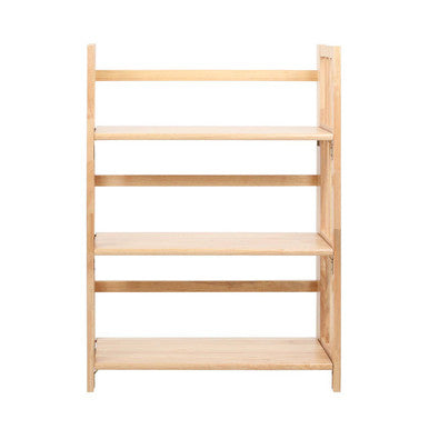 Three Tier Tropical Hevea Wood Stackable Shelf Unit | Heva