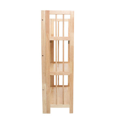 Three Tier Tropical Hevea Wood Stackable Shelf Unit | Heva