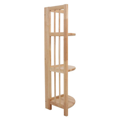 3 Tier Tropical Hevea Wood Corner Shelf Unit | Heva