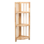 3 Tier Tropical Hevea Wood Corner Shelf Unit | Heva
