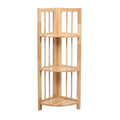 3 Tier Tropical Hevea Wood Corner Shelf Unit | Heva
