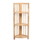3 Tier Tropical Hevea Wood Corner Shelf Unit | Heva