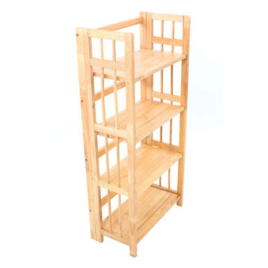 Four Tier Tropical Hevea Wood Shelf Unit | Heva