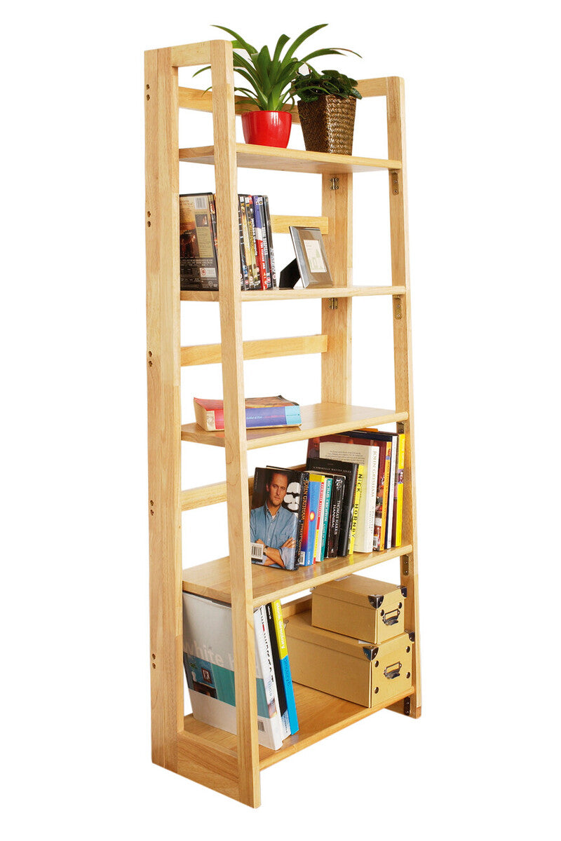 5 Tier Tropical Hevea Wood Shelf Unit | Heva
