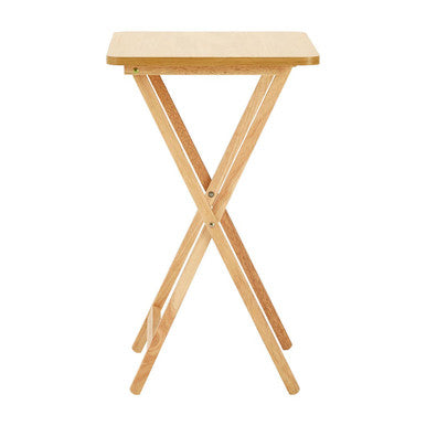Natural  Hevea Wood Folding Snack Table with Sturdy Legs, Heva