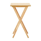 Natural  Hevea Wood Folding Snack Table with Sturdy Legs, Heva