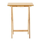 Natural  Hevea Wood Folding Snack Table with Sturdy Legs, Heva