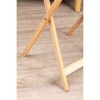 Natural  Hevea Wood Folding Snack Table with Sturdy Legs, Heva