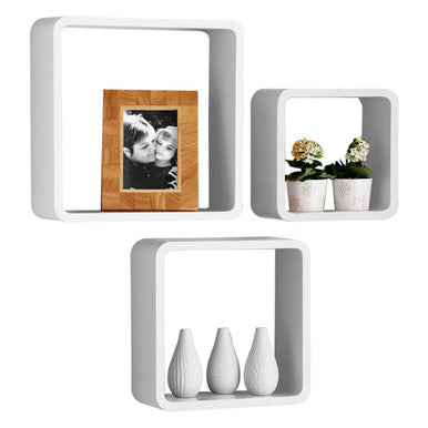 Set of Three White Wall Cubes | Kayli
