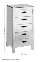 5 Drawers Mirrored Drawer Chest | Vincenzo