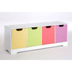 Kids White 4 Coloured Boxes Storage Unit | Isla