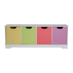 Kids White 4 Coloured Boxes Storage Unit | Isla