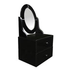 Black Glass Vanity Mirror with Drawers | Gala
