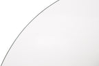Clear Glass Round Dining Table with Silver Finish Metal Base | Metropolitan