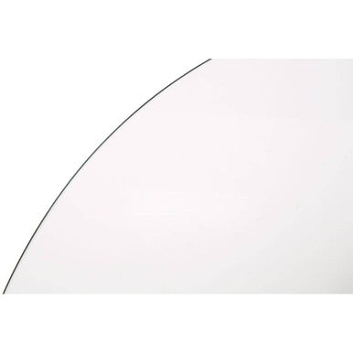 Silver Finish Round Glass Top and Steel Frame Dining Table | Metropolitan