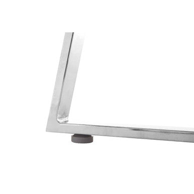Silver Finish Round Glass Top and Steel Frame Dining Table | Metropolitan