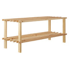 Natural and Cedar Wood 2 Tier Shoe Rack | Arla