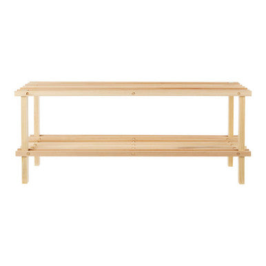 Natural and Cedar Wood 2 Tier Shoe Rack | Arla