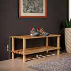 Natural and Cedar Wood 2 Tier Shoe Rack | Arla