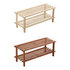 Arla  Dark Cedar Wood 2 Tier Shoe Rack