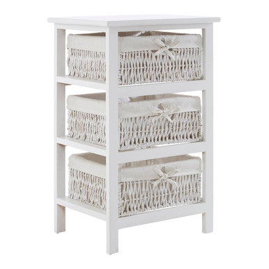 3 Baskets White Storage Unit | Maize