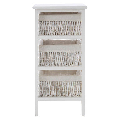 3 Baskets White Storage Unit | Maize