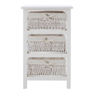 3 Baskets White Storage Unit | Maize