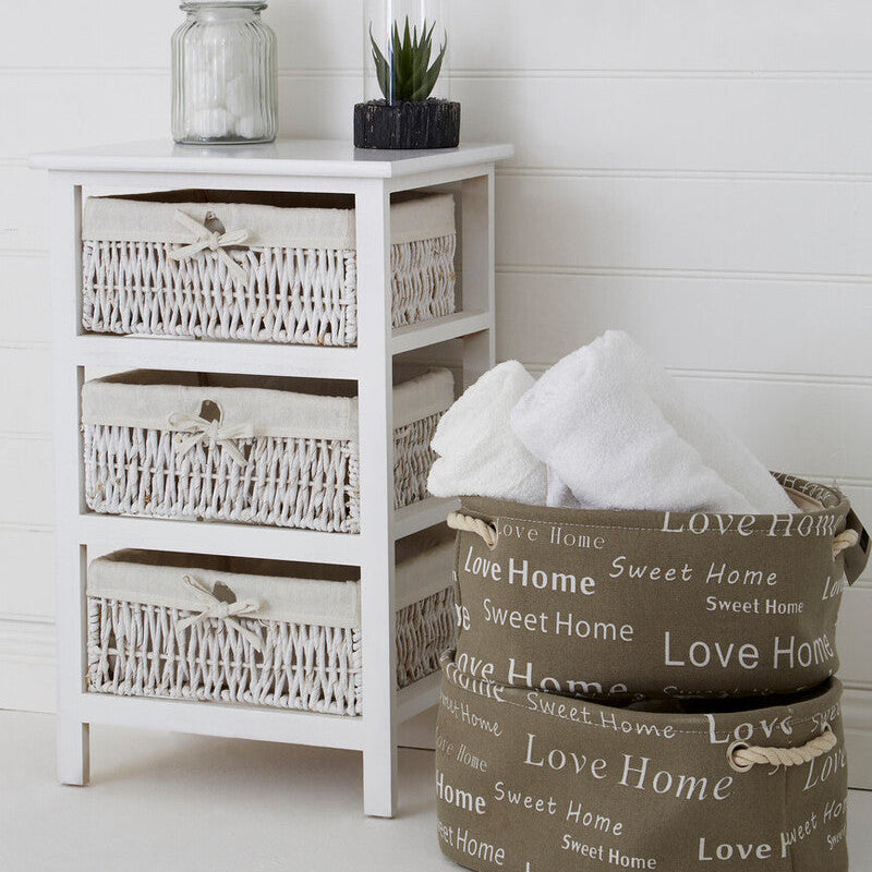 3 Baskets White Storage Unit | Maize