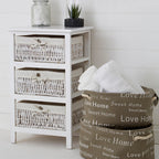 3 Baskets White Storage Unit | Maize