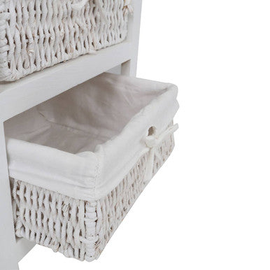 3 Baskets White Storage Unit | Maize
