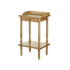 Natural Light Hevea Wood Side Table with Storage Drawer and Open Shelf | Heva