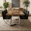 Black Leather Effect Chair with Stainless Steel Cross Legs | Diamante