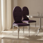 Purple Chair with Stainless Steel Legs | Silk Dining