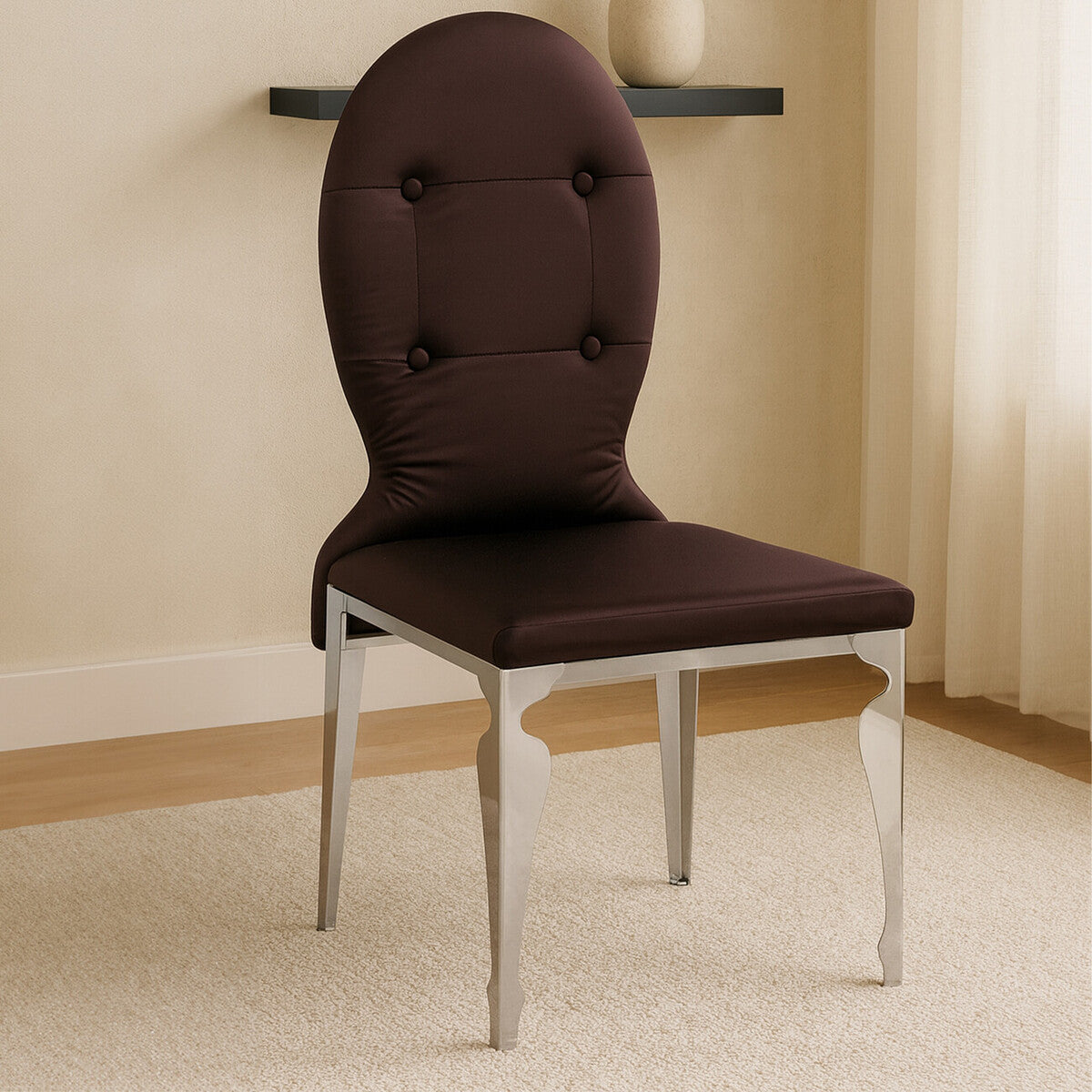 Purple Chair with Stainless Steel Legs | Silk Dining